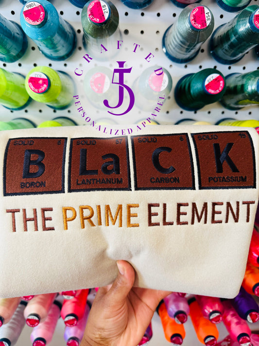 Black- The Prime Element Embroidery sweatshirt